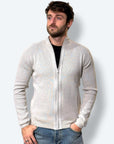 Maglia zippata costine