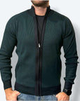 Maglia zippata costine