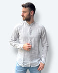 Camicia coreana MELANGE mistolino