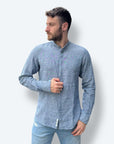 Camicia coreana MELANGE mistolino
