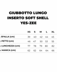 Giubbotto lungo ovatta termica con inserti in softshell