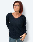 Maglia Scollo a V TRECCE