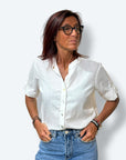 Camicia coreana misto lino