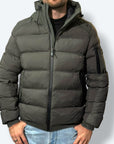 Piumino con zip contrasto