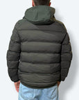 Piumino con zip contrasto