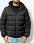 Piumino con zip contrasto