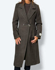 Cappotto spigato misto lana