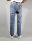 Jeans dritto sfrangiato MANDY