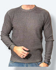 Girocollo costine melange