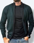 Maglia zippata costine