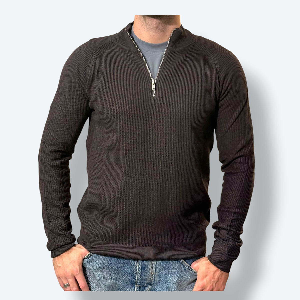 Mezza zip costine