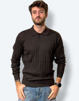 Polo in maglia treccine