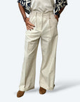 Pantalone palazzo misto lino