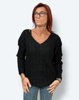 Maglia Scollo a V TRECCE