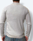 Maglia zippata costine