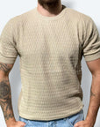T-shirt MISTO LINO INTRECCIO