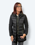 Giubbotto lungo ovatta termica con inserti in softshell