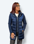 Giubbotto lungo ovatta termica con inserti in softshell
