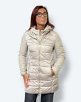 Giubbotto lungo ovatta termica con inserti in softshell
