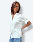 Camicia coreana misto lino