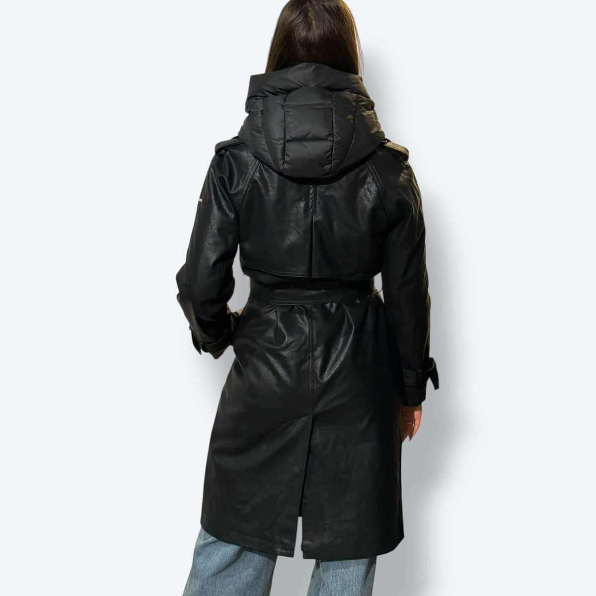 Trench imbottito ecopelle