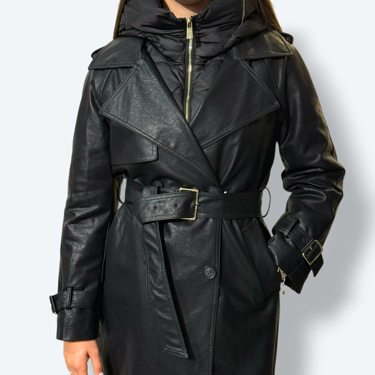 Trench imbottito ecopelle
