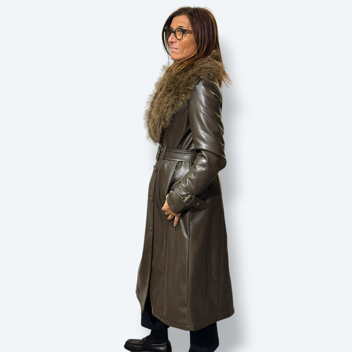 Trench ecopelle pelo staccabile