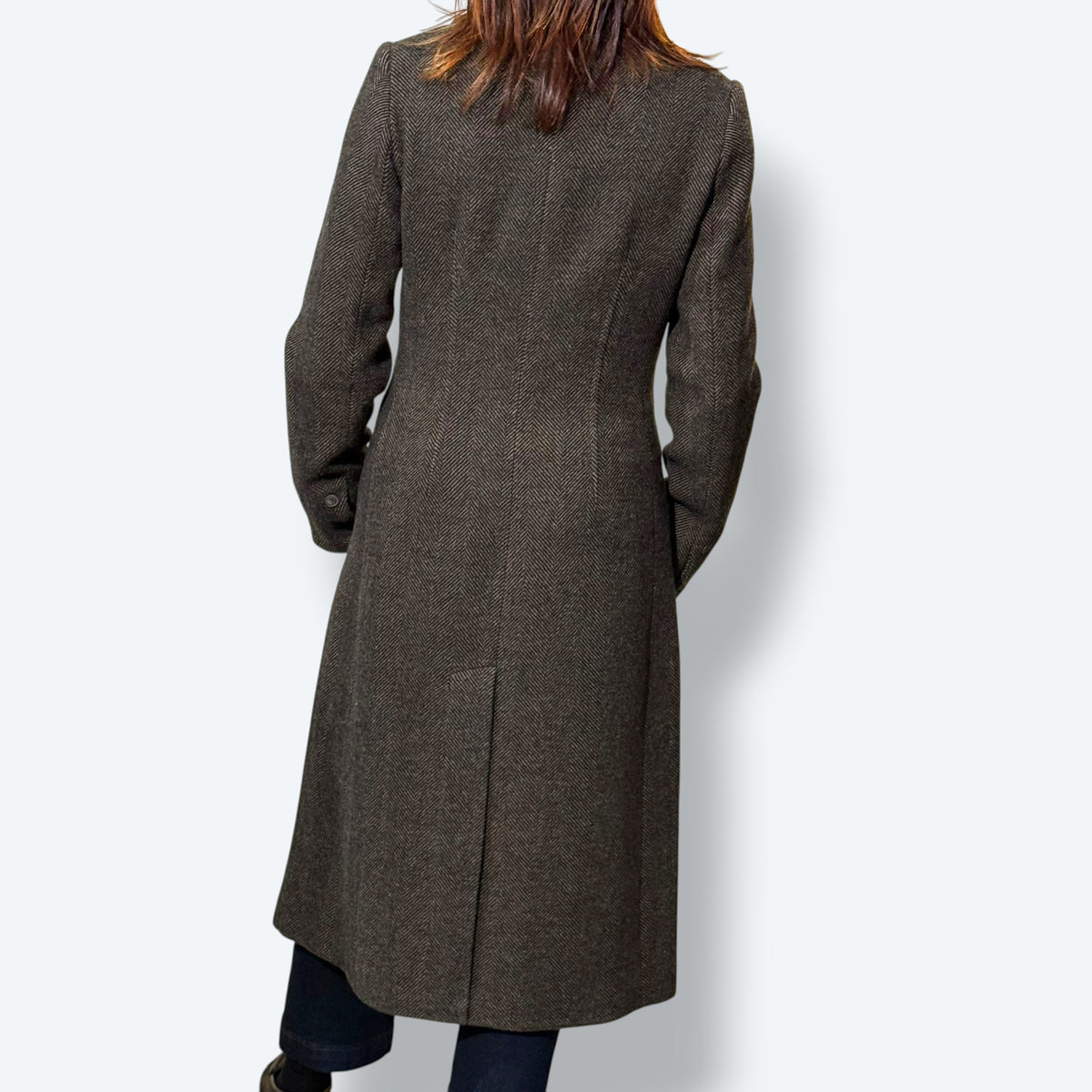 Cappotto spigato misto lana