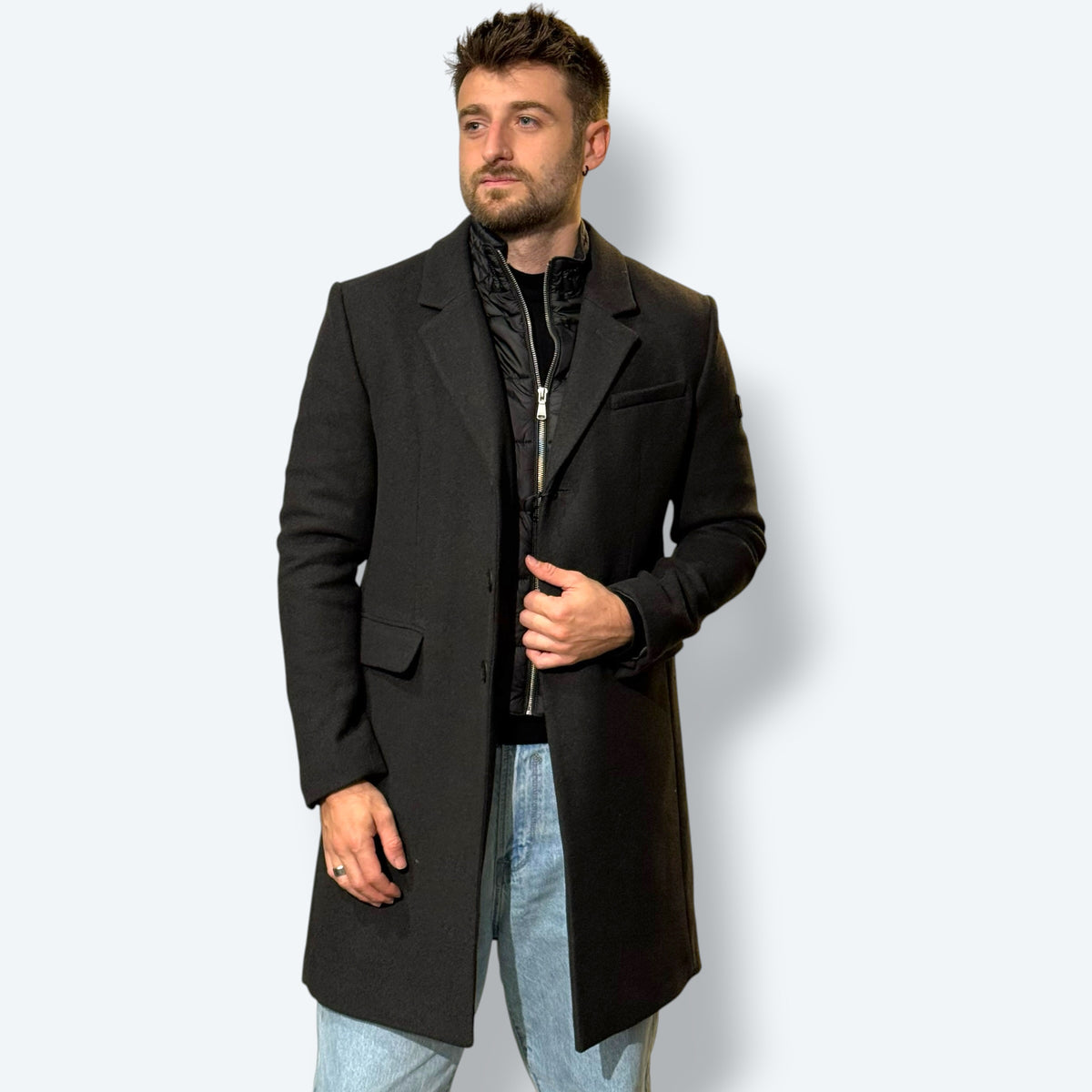 Cappotto misto lana 3 bottoni