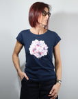 T-shirt girocollo fiori slim-fit