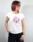 T-shirt girocollo fiori slim-fit